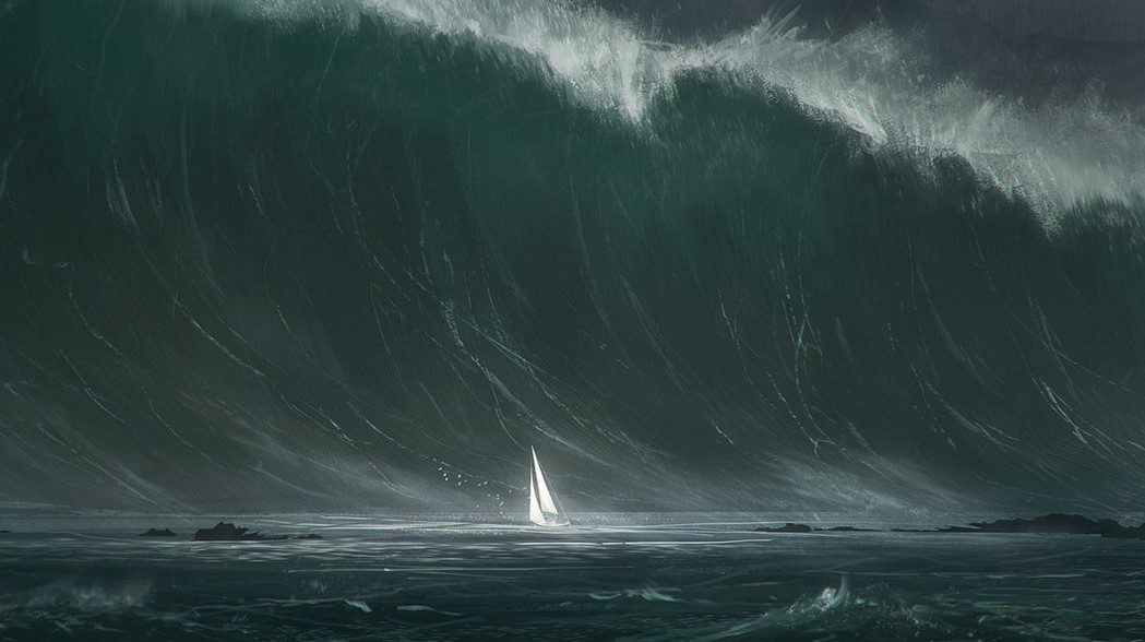 The most dangerous sea in the world produces very dangerous waves.
