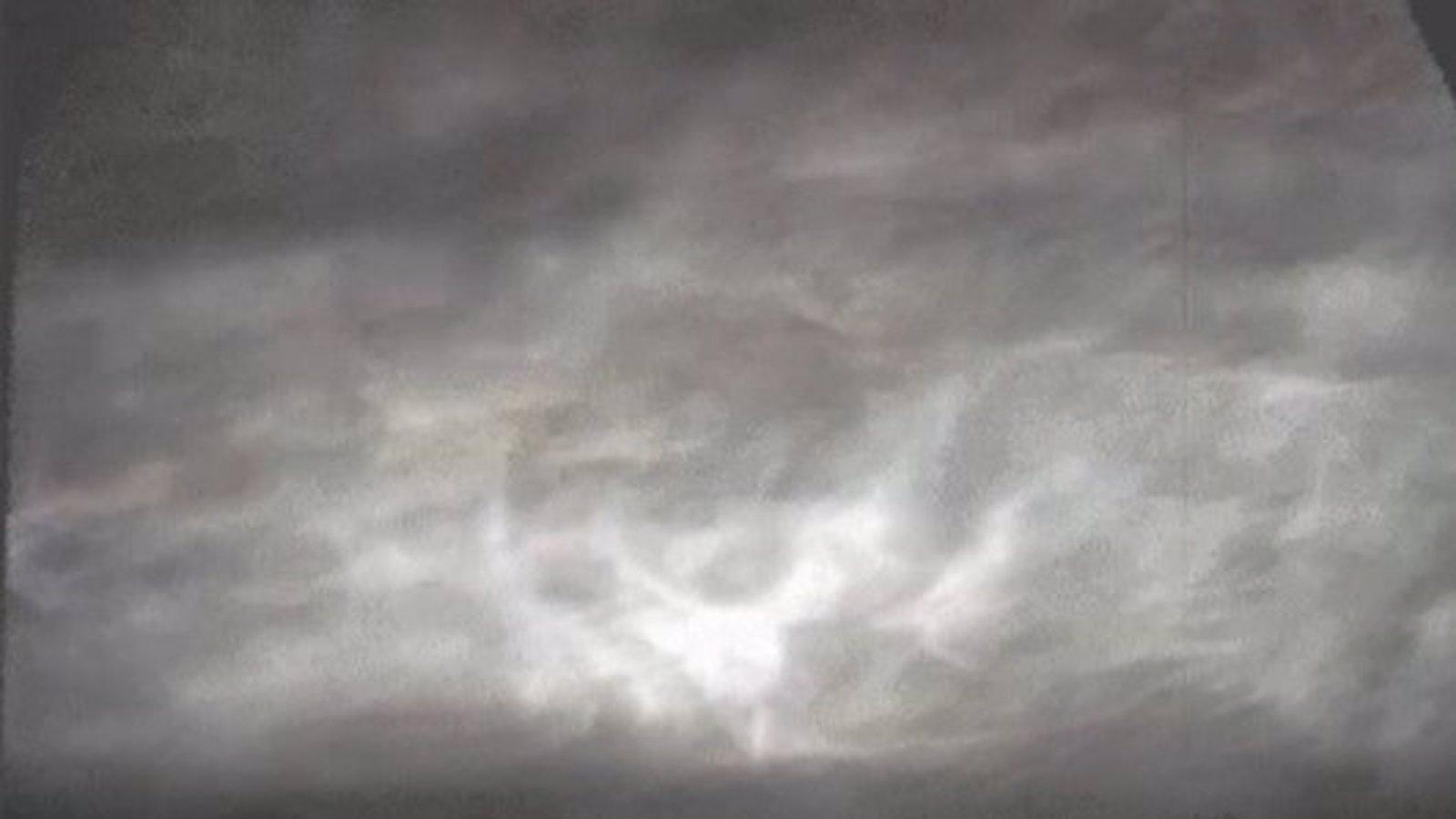Color clouds on Mars.