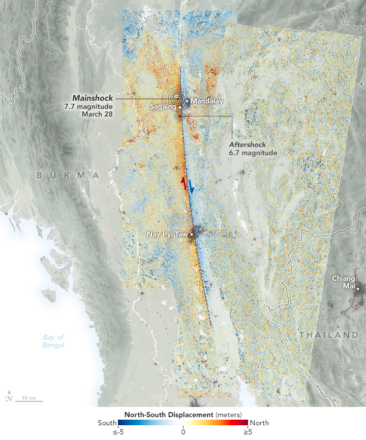 The Earth moved 6 meters in Myanmar