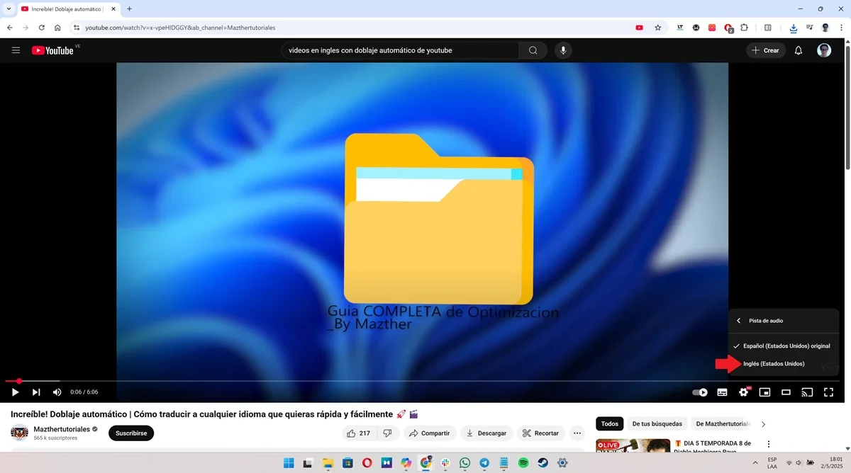 YouTube audio