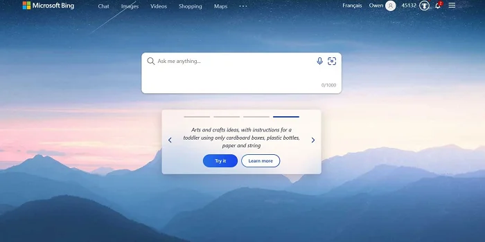 Bing chat to produce images