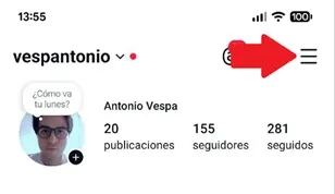 Instagram menu