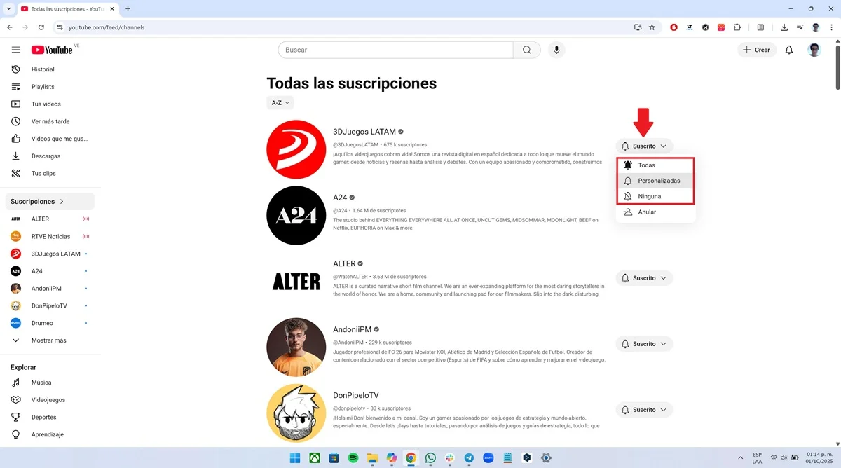 Channel notifications