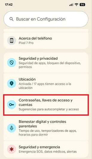 Google passwords