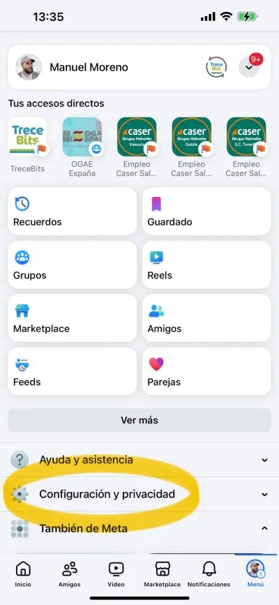 Facebook app configuration