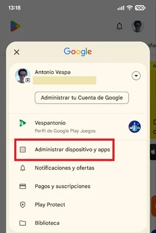 Manage apps