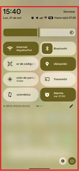 Quick Settings Menu