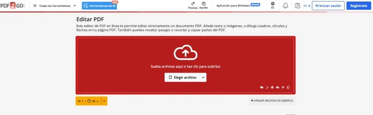 pdf2go convert