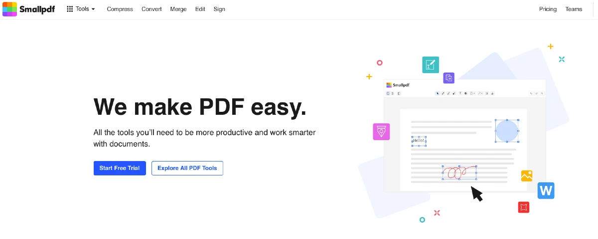 small pdf web editor