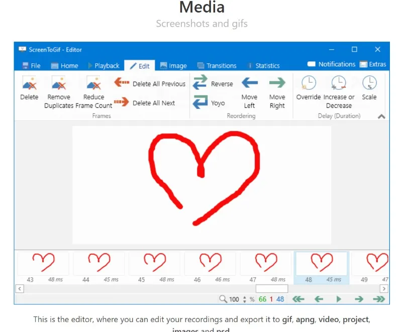 ScreenToGif program to create animated Gifs