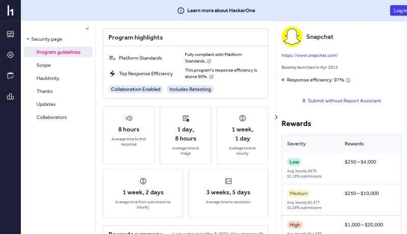 snapchat bug bounty program
