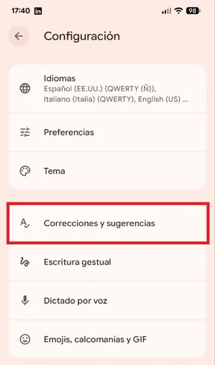 Automatic correction