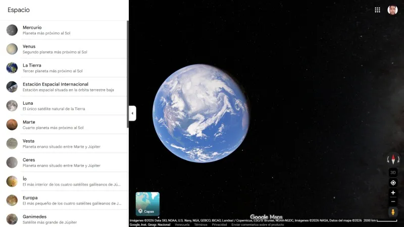 How to explore planets on Google Maps