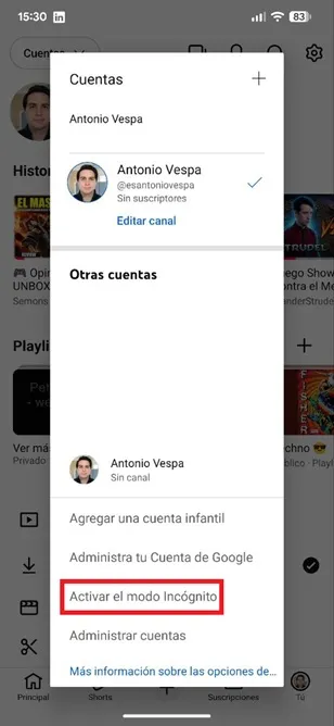 Use Incognito mode