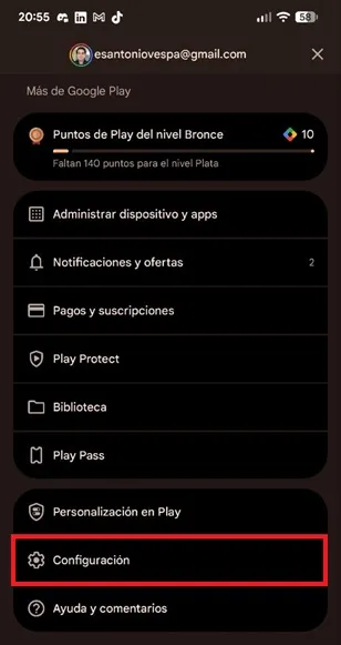 Android settings