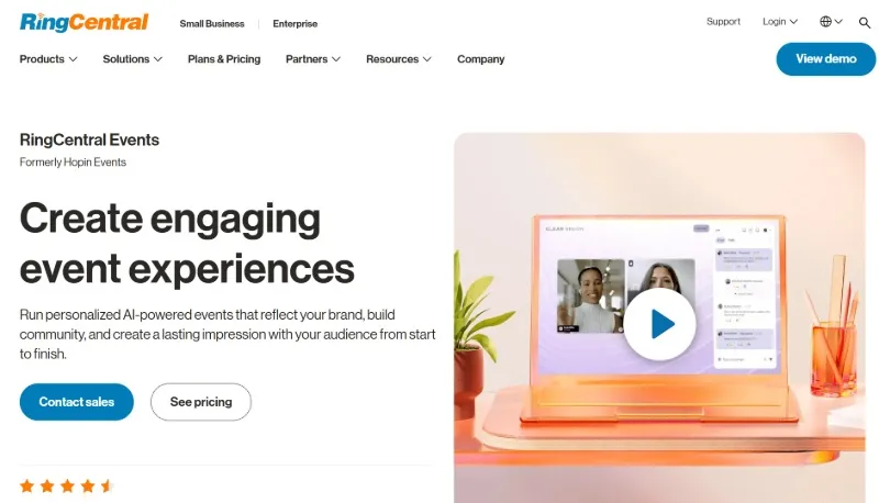 ringcentral platform to make virtual online events