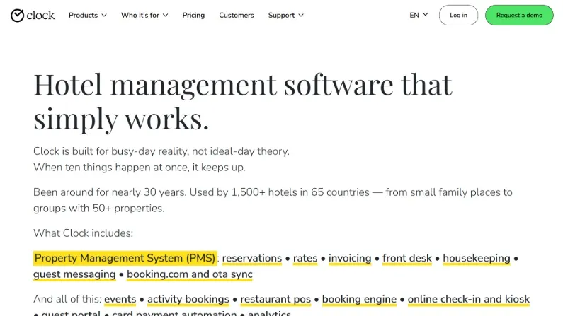 clock-software hotel management program