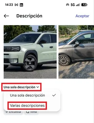 Write multiple descriptions