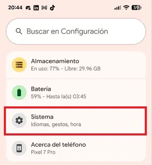 System menu